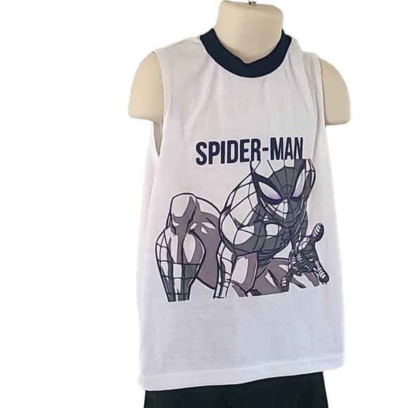 Excellent condition Marvel Spider-Man Boys White Graphic Tank Top Size 5/6 - Picture 4 of 5